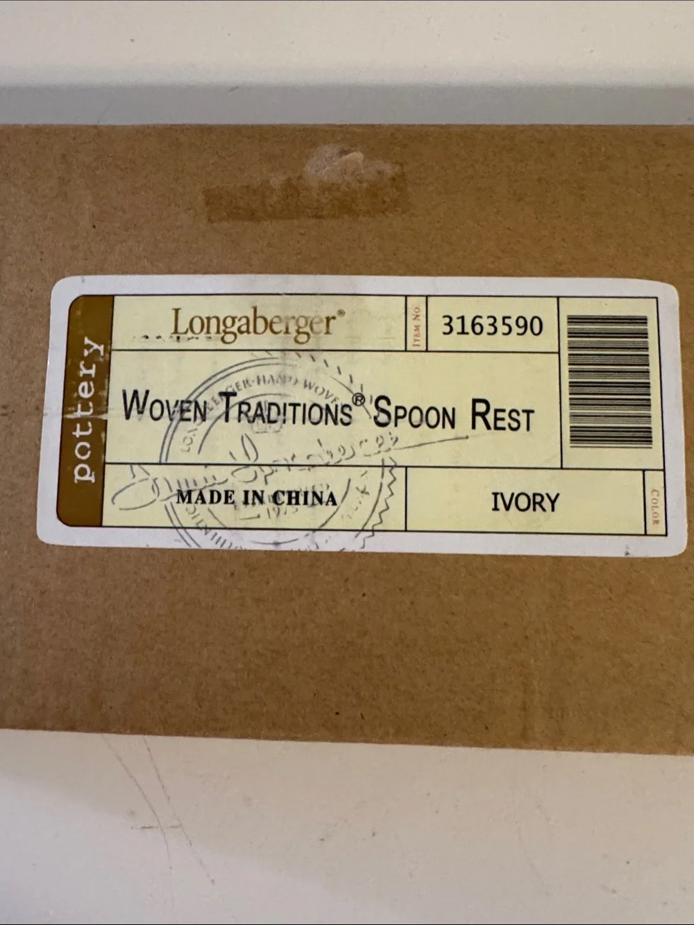 NEW Longaberger Woven Traditions Ceramic Spoon Rest Wall Hanging Decor